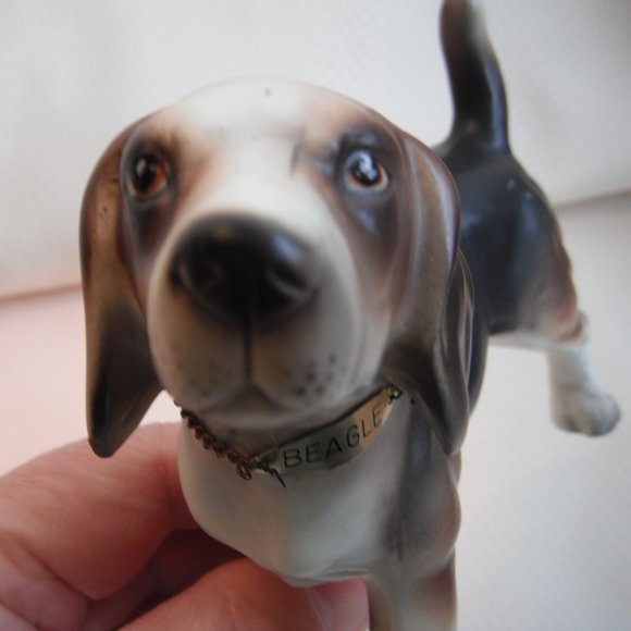 Vintage Dog Figurine Ceramic Porcelain White Brown Japan Lot of 2 - Picture 10 of 12